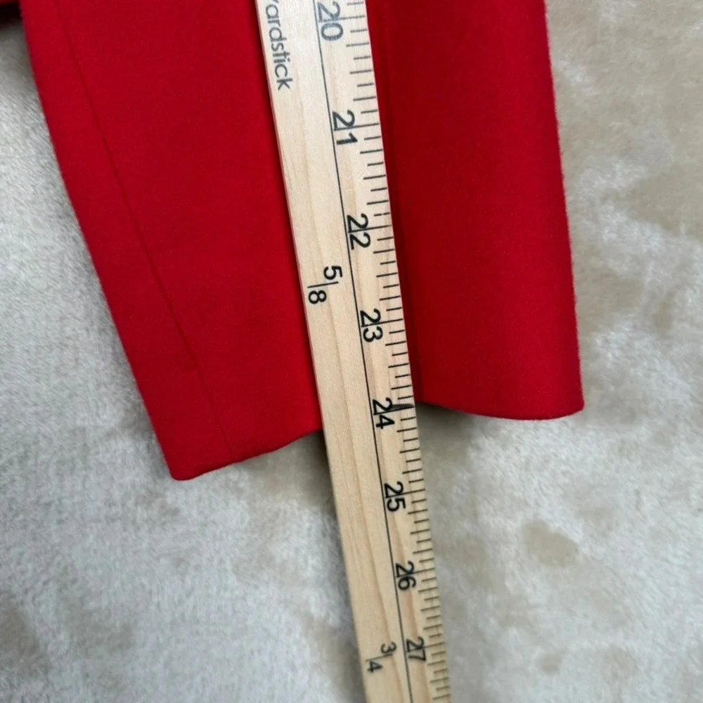 Pendleton Size 14 Red 100% Virgin Wool Collarless Button Front Blazer Jacket USA